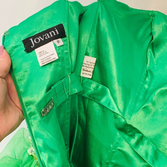 Jovani High Low Lime Green Ombre Prom Dress 172201 - Picture 7 of 8